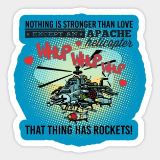 Apache Helicopter Valentine Funny Humor Sticker